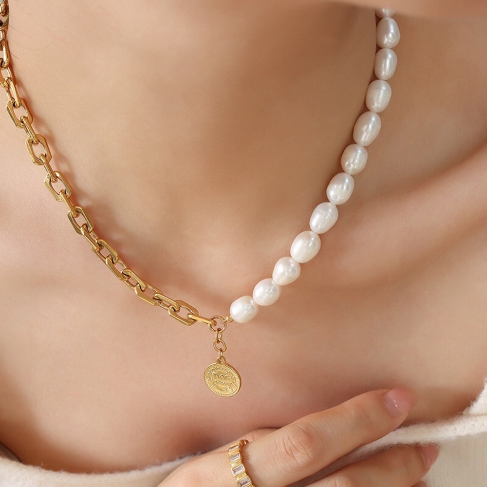 18k Gold Plated Pearl&Coin Necklaces